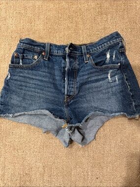 Levi’s 501 Women’s Dark Blue Denim Cutoff Shorts